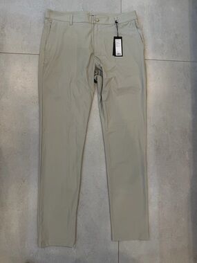 NWT RHONE Resort Slim Pants Men Size 34 London Fog Gray Stretch Golf Travel